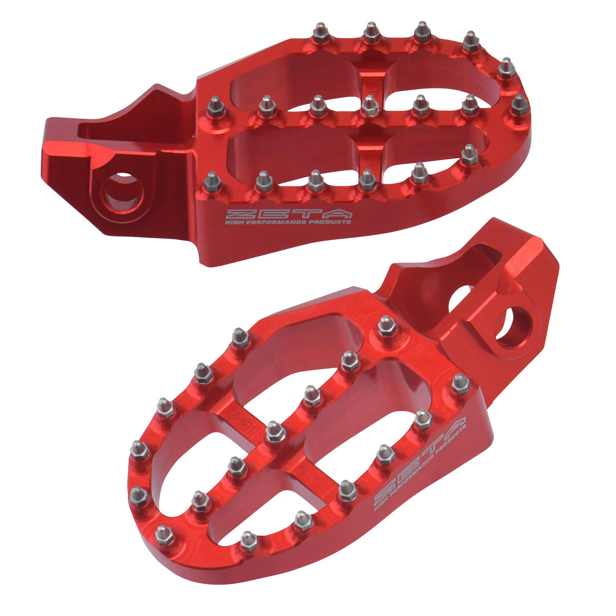 Zeta Aluminum Footpegs Gas Red