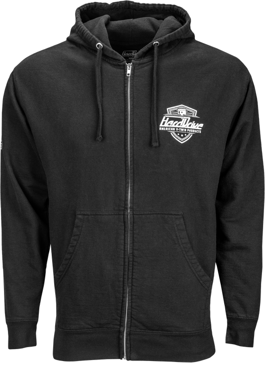 HARDDRIVE SHIELD HOODIE BLACK/WHITE 2X