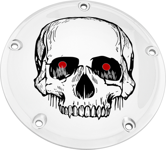 Custom Engraving 6   M8 Softail Derby Cover Skull Chrome