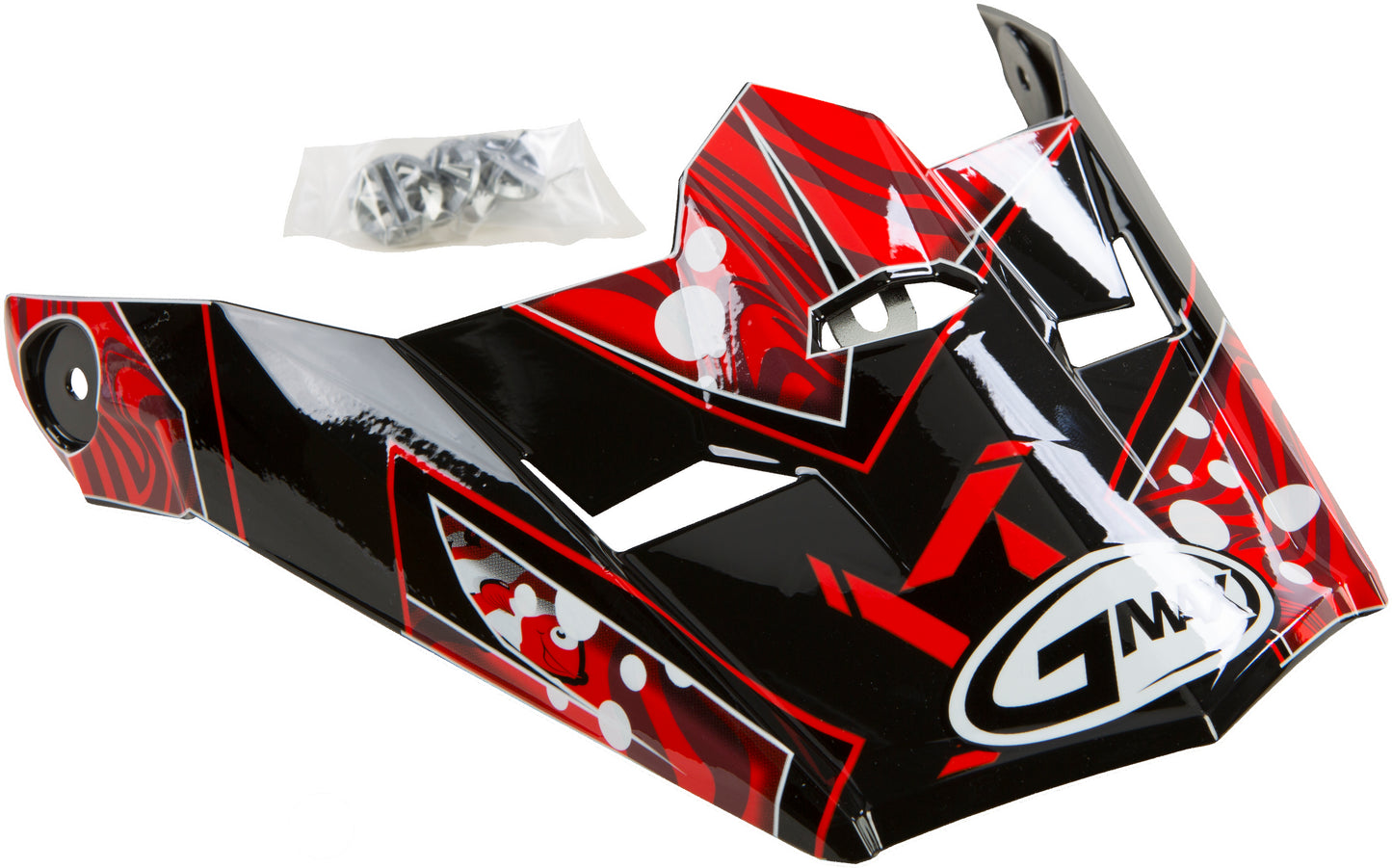 Gmax Visor W/Screws Hooper Mx-46Y Black/Red Ys-Yl