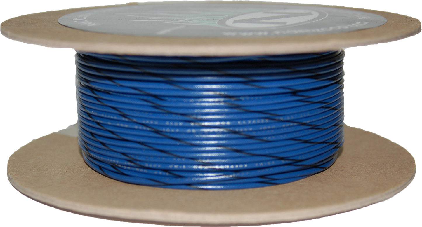 Namz Custom Cycle #18-Gauge Blue/Black Stripe 100' Spool Of Primary Wire