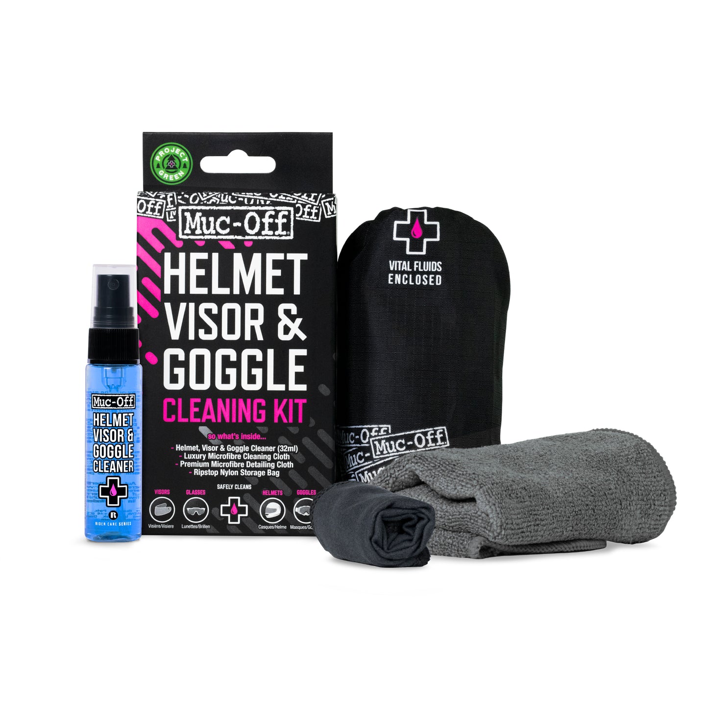 Muc-Off Helmet Visor, Lens, Goggle Cleaning Kit