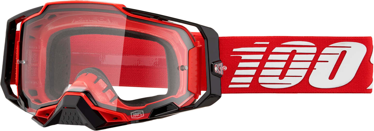 100-Percent Armega Goggle Red Clear Lens