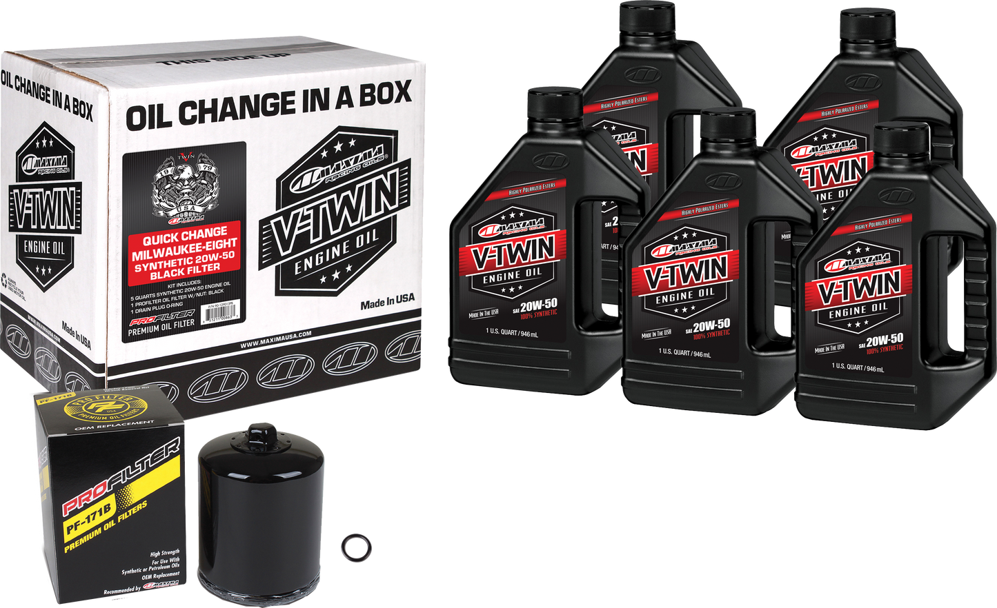 Maxima V-Twin Quick Change Oil Filter Kit