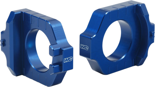Works Axle Blocks Elite Kaw/Suz Blue
