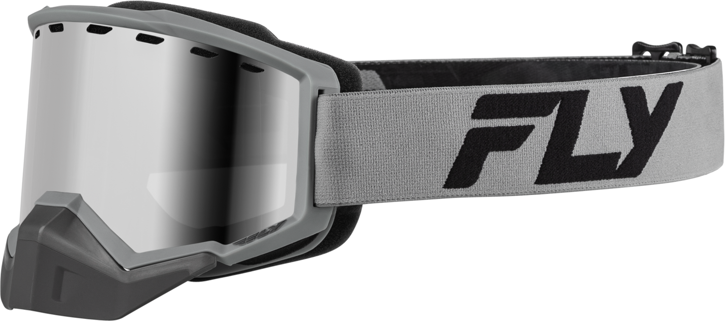 Fly Racing Focus Snow Goggle Silver/Char W/ Silver Mirror/Smoke Lens