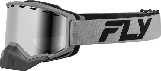 Fly Racing Focus Snow Goggle Silver/Char W/ Silver Mirror/Smoke Lens