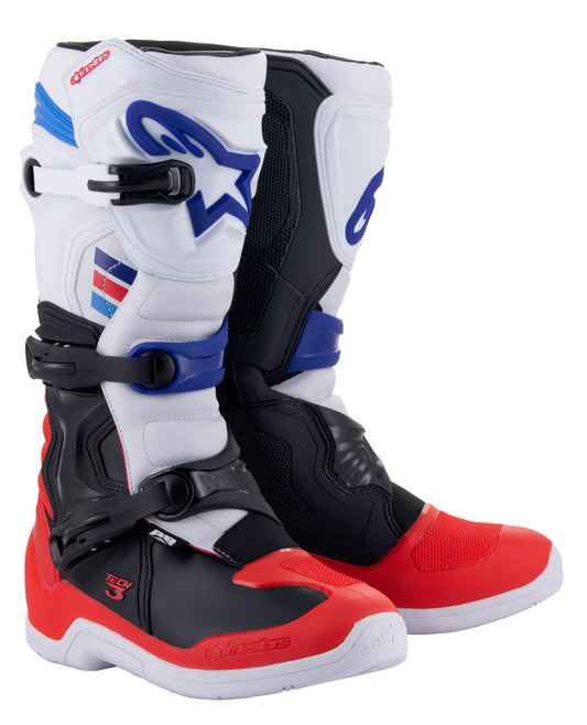 Alpinestars Tech 3 Boots White/Red/Blue Sz 7